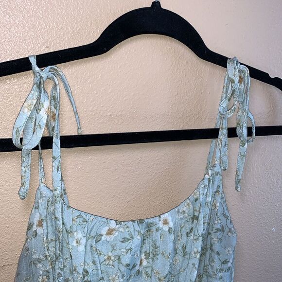 Alyssum Floral Tiered Babydoll Dress in Mint - Size Medium - Picture 2 of 3